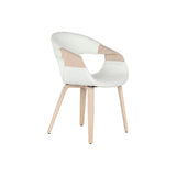 Dining Chair Home ESPRIT White Polyester Wood 55,5 x 67,5 x 80,5 cm-1