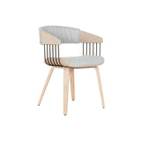 Dining Chair Home ESPRIT Grey Polyester Wood 51 x 55 x 76,5 cm-0