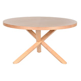 Dining Table Home ESPRIT Natural Wood Natural rubber 137 x 137 x 75 cm-1