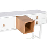 Console Home ESPRIT Yellow White MDF Wood 120 x 35 x 90 cm-4