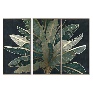 Set of 3 pictures Home ESPRIT Palms Tropical 180 x 4 x 120 cm (3 Pieces)-0