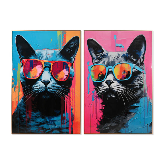 Painting Home ESPRIT Modern Cat 80 x 3 x 120 cm (2 Units)-0