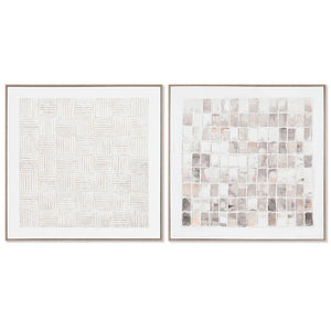 Painting Home ESPRIT Abstract Urban 82,2 x 4,5 x 82,2 cm (2 Units)-0