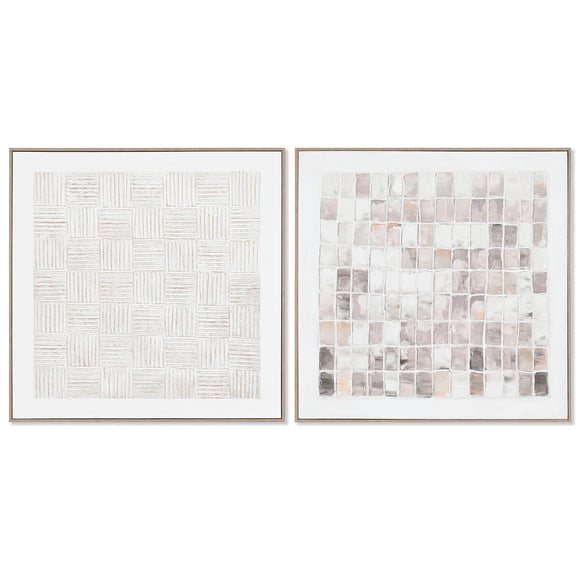 Painting Home ESPRIT Abstract Urban 82,2 x 4,5 x 82,2 cm (2 Units)-0