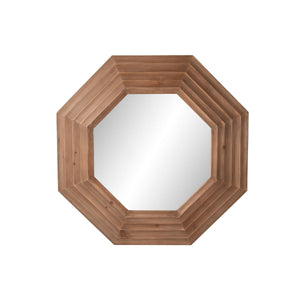 Wall mirror Home ESPRIT Brown Natural Fir Modern 119 x 9 x 119 cm-0