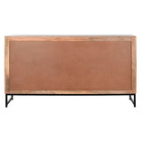 Sideboard Home ESPRIT Brown Black Silver Natural Mango wood Mirror 150 x 38 x 80 cm-2