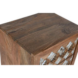 Chest of drawers Home ESPRIT Brown Black Silver Mango wood Mirror Indian Man 45 x 35 x 105 cm-6