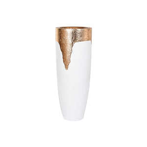 Planter Home ESPRIT White Golden Fibre Modern 40 x 40 x 105 cm-0