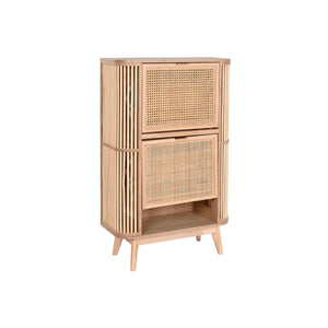 Shoe Rack Home ESPRIT Golden Natural Rattan Fir wood Tropical 70 x 29 x 115 cm-0