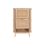 Shoe Rack Home ESPRIT Golden Natural Rattan Fir wood Tropical 70 x 29 x 115 cm-1