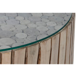 Centre Table Home ESPRIT Natural Crystal Eucalyptus wood 90 x 90 x 30 cm-2