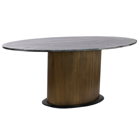 Dining Table Home ESPRIT Black Golden Brass Marble 200 x 110 x 76 cm-0