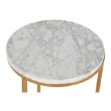 Set of 2 tables Home ESPRIT Golden Metal Marble 40 x 40 x 64 cm-4