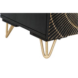 Nightstand Home ESPRIT Black Golden Metal Mango wood 50 x 40 x 50 cm-2