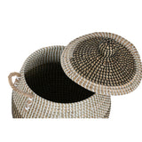 Basket set Home ESPRIT White Black Natural (2 Pieces)-2