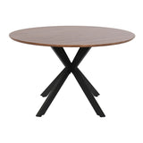 Dining Table Home ESPRIT Brown Black Iron MDF Wood 120 x 120 x 75 cm-0