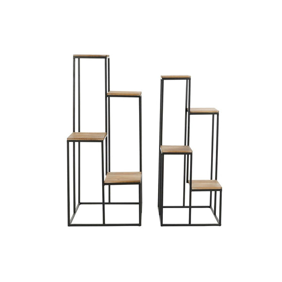 Shelves Home ESPRIT White Natural Metal Fir wood 40 x 40 x 100 cm (2 Units)-0