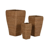 Set of Planters Home ESPRIT Natural Metal Natural Fibre 40 x 40 x 70 cm (3 Pieces)-1