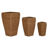 Set of Planters Home ESPRIT Natural Metal Natural Fibre 40 x 40 x 70 cm (3 Pieces)-0