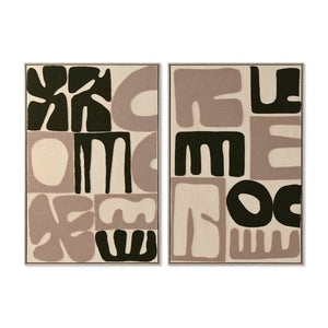 Painting Home ESPRIT Green Beige Abstract Modern (2 Units)-0