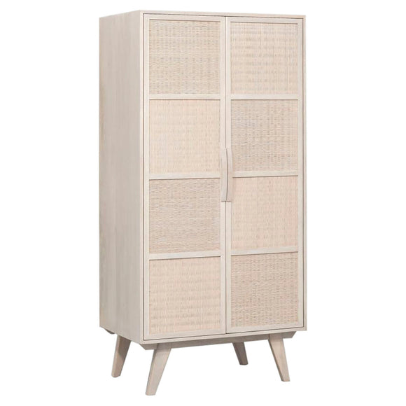 Sideboard Home ESPRIT White Rattan Mango wood 87 x 55 x 178 cm-0