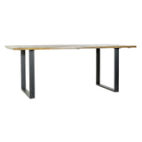 Dining Table Home ESPRIT Black Natural Metal Mango wood 200 x 100 x 76 cm-0