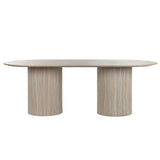 Dining Table Home ESPRIT White Beige Granite MDF Wood 220 x 100 x 75 cm-1