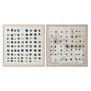 Painting Home ESPRIT Black Beige Abstract Modern 102 x 3,2 x 102 cm (2 Units)-0