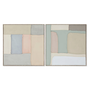 Painting Home ESPRIT Green Beige Abstract Urban 92 x 3,8 x 92 cm (2 Units)-0