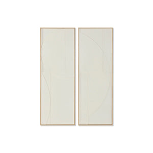 Painting Home ESPRIT White Natural Abstract Scandinavian 50 x 4 x 140 cm (2 Units)-0