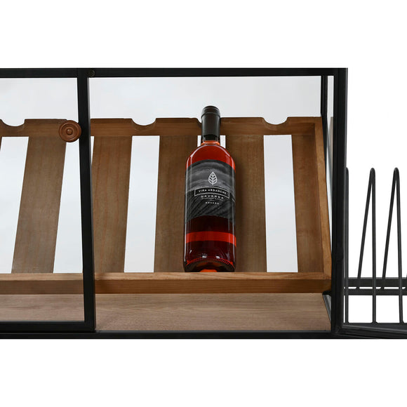 Bottle rack Home ESPRIT Black Natural Wood Metal Crystal 102 x 32 x 60 cm-10