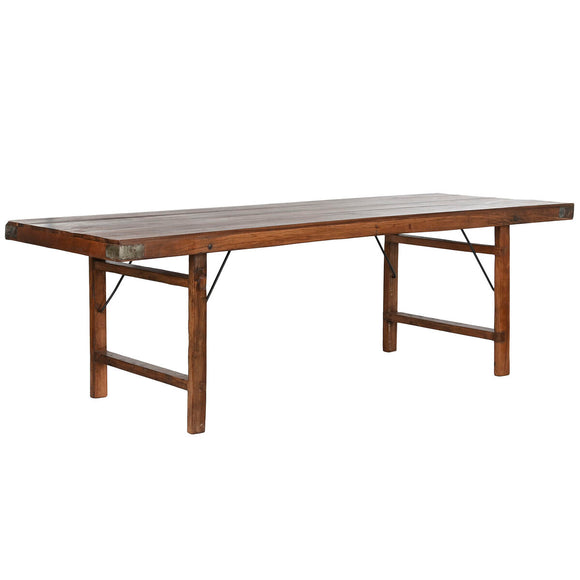 Folding Table Home ESPRIT Natural Recycled Wood 240 x 90 x 77 cm-0