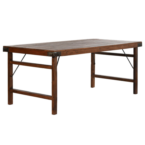 Folding Table Home ESPRIT Natural Recycled Wood 182 x 90 x 76 cm-0