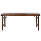 Folding Table Home ESPRIT Natural Recycled Wood 182 x 90 x 76 cm-1