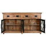 Sideboard Home ESPRIT Black Natural Iron Mango wood 180 x 40 x 100 cm-7