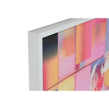 Painting Home ESPRIT Yellow Blue White Pink polystyrene Canvas Modern 94 x 4 x 123,5 cm (2 Units)-3