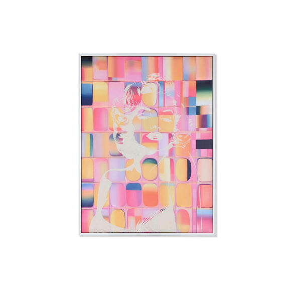 Painting Home ESPRIT Yellow Blue White Pink polystyrene Canvas Modern 94 x 4 x 123,5 cm (2 Units)-0