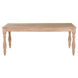 Dining Table Home ESPRIT White Teak 195 X 97 X 77 cm-1