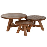 Set of 3 tables Home ESPRIT Teak 80 x 80 x 43 cm-5