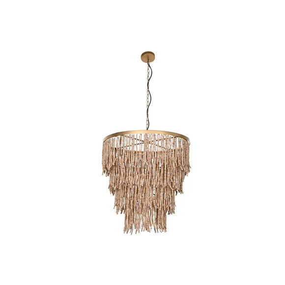 Ceiling Light Home ESPRIT Golden Natural Wood Metal 70 x 70 x 157 cm-0