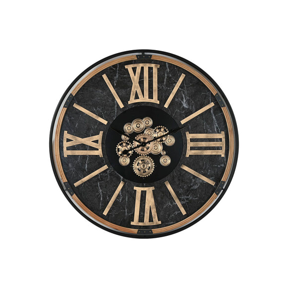 Wall Clock Home ESPRIT Black Golden Metal Crystal 127 X 9 X 127 cm-0