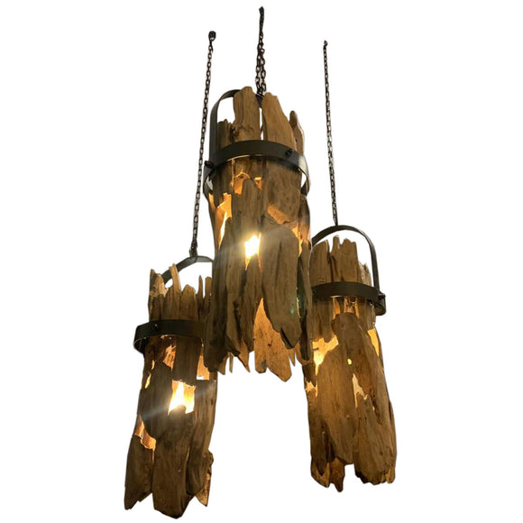 Ceiling Light Home ESPRIT Iron Teak 160 x 30 x 40 cm-0