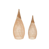 Lamp Shade Home ESPRIT Natural Bamboo Teak 35 x 35 x 85 cm (2 Units)-0