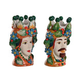 Planter Home ESPRIT Green Multicolour Porcelain 20 x 20 x 32 cm (2 Units)-0