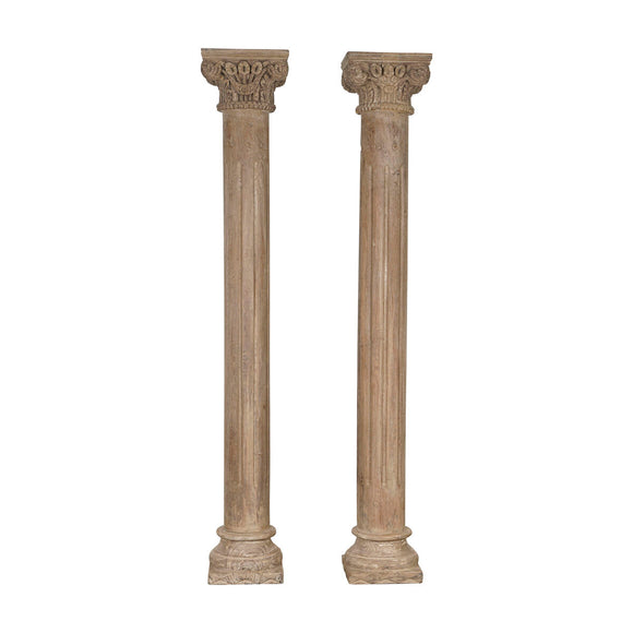 Garden statues Home ESPRIT Teak 36 x 36 x 229 cm Column-0