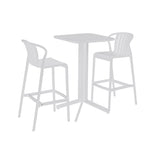 Table set with 2 chairs Home ESPRIT White Metal polypropylene 60 x 60 x 102 cm-3