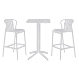 Table set with 2 chairs Home ESPRIT White Metal polypropylene 60 x 60 x 102 cm-0