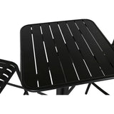 Table set with 2 chairs Home ESPRIT Black Metal polypropylene 60 x 60 x 102 cm-4