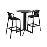 Table set with 2 chairs Home ESPRIT Black Metal polypropylene 60 x 60 x 102 cm-7