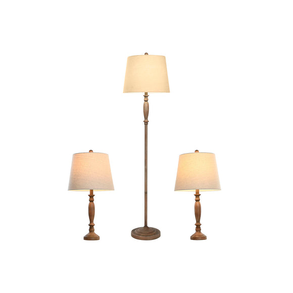 Floor Lamp Home ESPRIT Brown Cream 50 W 220 V 38 x 38 x 150 cm (3 Pieces)-0